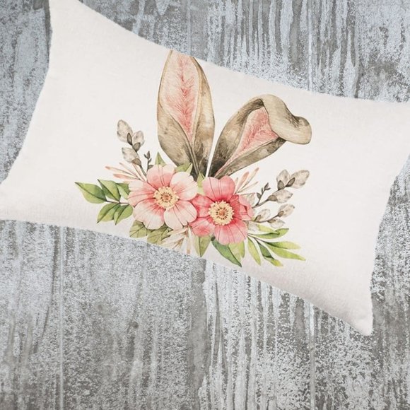Easter Throw Pillow Covers Bunny Decorative Accent Cases Cottage Spring Decor - Picture 3 of 10